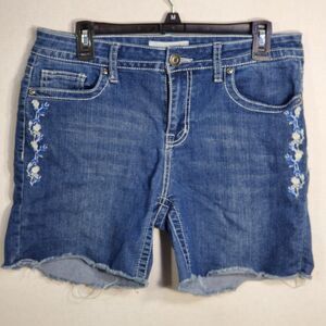 Level 8 Denim Jean Shorts. Floral Flower Embroidered Women's Size 8